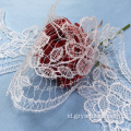 White Lace Crochet Trim untuk Gaun